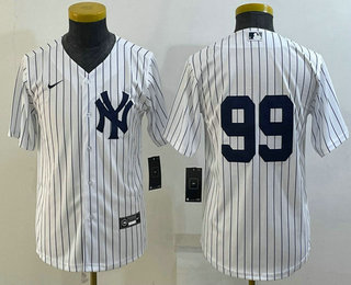 Youth New York Yankees #99 Aaron Judge White No Name Stitched MLB Cool Base Nike Jersey