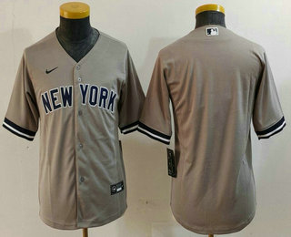 Youth New York Yankees Blank Gray Stitched Cool Base Nike Jersey