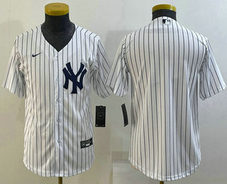 Youth New York Yankees Blank White Stitched MLB Cool Base Nike Jersey