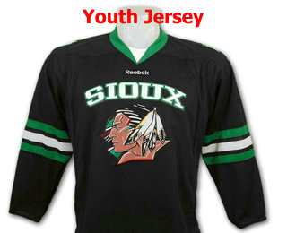 Youth North Dakota Fighting Sioux Blank Black Stitched College Ice Hockey Jersey