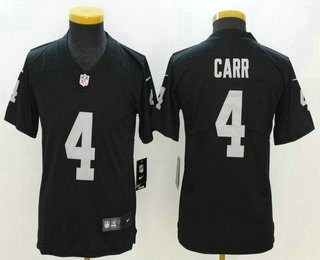 Youth Oakland Raiders #4 Derek Carr Black 2017 Vapor Untouchable Stitched NFL Nike Limited Jersey