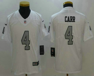 Youth Oakland Raiders #4 Derek Carr White 2016 Color Rush Stitched NFL Nike Limited Jersey