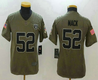 Youth Oakland Raiders #52 Khalil Mack Olive 2017 Salute To Service Stitched NFL Nike Limited Jersey