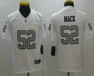 Youth Oakland Raiders #52 Khalil Mack White 2016 Color Rush Stitched NFL Nike Limited Jersey