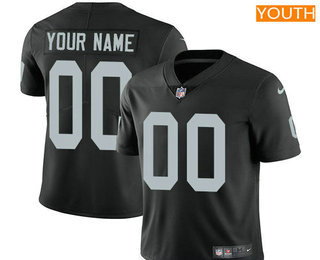 Youth Oakland Raiders Custom Vapor Untouchable Black Team Color NFL Nike Limited Jersey