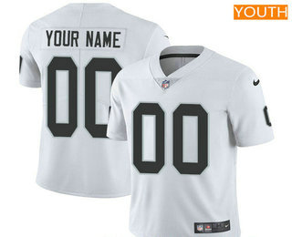 Youth Oakland Raiders Custom Vapor Untouchable White Road NFL Nike Limited Jersey