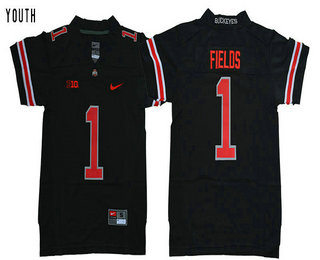 Youth Ohio State Buckeyes #1 Justin Fields Black 2017 Vapor Untouchable Stitched Nike NCAA Jersey