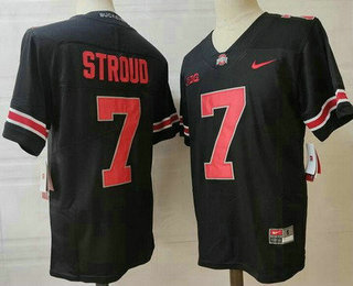 Youth Ohio State Buckeyes #7 CJ Stroud Limited Blackout College Football Jersey