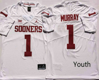 Youth Oklahoma Sooners #1 Kyler Murray White 2017 Vapor Untouchable Stitched Nike NCAA Jersey