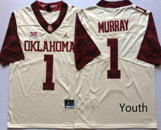 Youth Oklahoma Sooners #1 Kyler Murray White 47 Game Winning Streak College 2017 Vapor Untouchable Limited Jersey