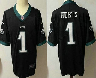 Youth Philadelphia Eagles #1 Jalen Hurts Limited Black Vapor Jersey