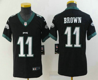 Youth Philadelphia Eagles #11 AJ Brown Black 2022 Vapor Untouchable Stitched NFL Nike Limited Jersey