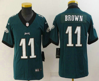 Youth Philadelphia Eagles #11 AJ Brown Midnight Green 2022 Vapor Untouchable Stitched NFL Nike Limited Jersey