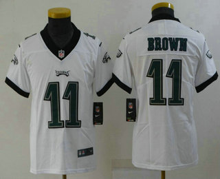 Youth Philadelphia Eagles #11 AJ Brown White 2022 Vapor Untouchable Stitched NFL Nike Limited Jersey