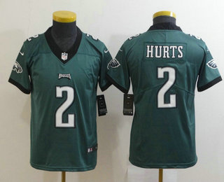 Youth Philadelphia Eagles #2 Jalen Hurts Midnight Green 2020 Vapor Untouchable Stitched NFL Nike Limited Jersey