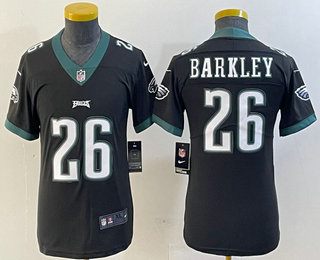 Youth Philadelphia Eagles #26 Saquon Barkley Black Vapor Untouchable Limited Stitched Jersey