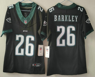 Youth Philadelphia Eagles #26 Saquon Barkley Limited Black FUSE Vapor Jersey