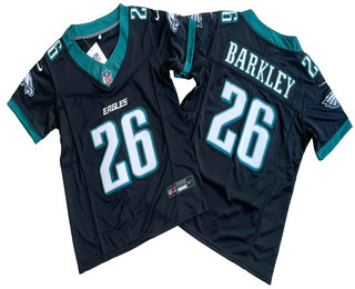 Youth Philadelphia Eagles #26 Saquon Barkley Limited Black New Logo FUSE Vapor Jersey