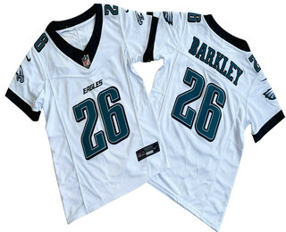 Youth Philadelphia Eagles #26 Saquon Barkley Limited White New Logo FUSE Vapor Jersey