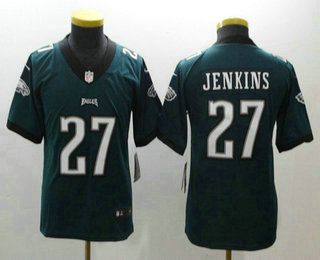 Youth Philadelphia Eagles #27 Malcolm Jenkins Midnight Green 2017 Vapor Untouchable Stitched NFL Nike Limited Jersey