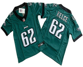 Youth Philadelphia Eagles #62 Jason Kelce Green 2023 FUSE Vapor Stitched Jersey