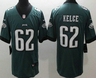 Youth Philadelphia Eagles #62 Jason Kelce Limited Green Vapor Jersey