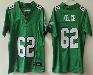 Youth Philadelphia Eagles #62 Jason Kelly Green FUSE Vapor Limited Throwback Jersey