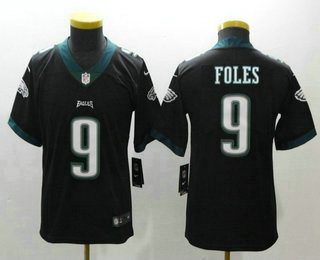 Youth Philadelphia Eagles #9 Nick Foles Black 2017 Vapor Untouchable Stitched NFL Nike Limited Jersey