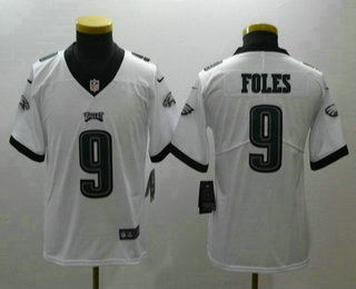 Youth Philadelphia Eagles #9 Nick Foles White 2017 Vapor Untouchable Stitched NFL Nike Limited Jersey