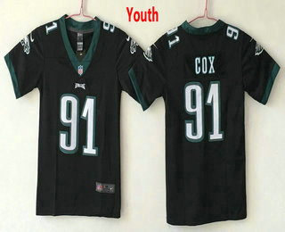 Youth Philadelphia Eagles #91 Fletcher Cox Black 2017 Vapor Untouchable Stitched NFL Nike Limited Jersey