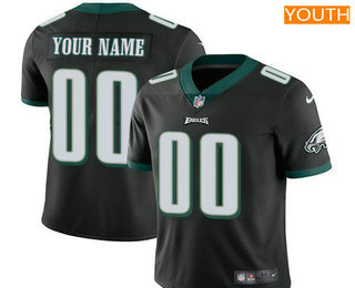 Youth Philadelphia Eagles Custom Vapor Untouchable Black Alternate NFL Nike Limited Jersey