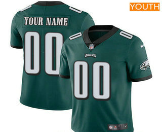 Youth Philadelphia Eagles Custom Vapor Untouchable Midnight Green Team Color NFL Nike Limited Jersey