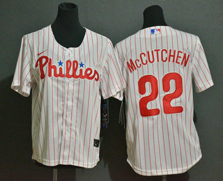 Youth Philadelphia Phillies #22 Andrew McCutchen White Stitched MLB Cool Base Nike Jersey