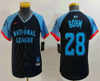 Youth Philadelphia Phillies #28 Alec Bohm Navy 2024 All Star Limited Stitched Jersey