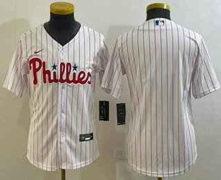 Youth Philadelphia Phillies Blank White Stitched MLB Cool Base Nike Jersey