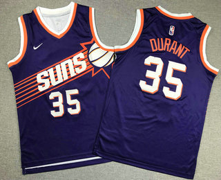 Youth Phoenix Suns #35 Kevin Durant Purple 2023 Icon Swingman Jersey