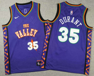 Youth Phoenix Suns #35 Kevin Durant Purple 2024 City Edition Stitched Jersey