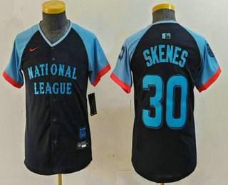 Youth Pittsburgh Pirates #30 Paul Skenes Navy 2024 All Star Limited Stitched Jersey