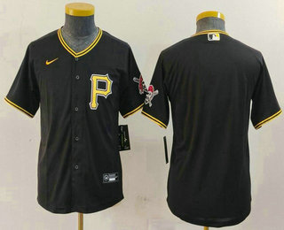 Youth Pittsburgh Pirates Blank Black Stitched Cool Base Nike Jersey