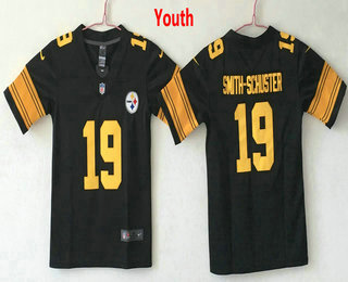 Youth Pittsburgh Steelers #19 JuJu Smith-Schuster Black 2016 Color Rush Stitched NFL Nike Limited Jersey