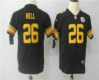 Youth Pittsburgh Steelers #26 Le'Veon Bell Black With Yellow 2016 Color Rush Stitched NFL Nike Limited Jersey