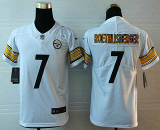 Youth Pittsburgh Steelers #7 Ben Roethlisberger White 2017 Vapor Untouchable Stitched NFL Nike Limited Jersey