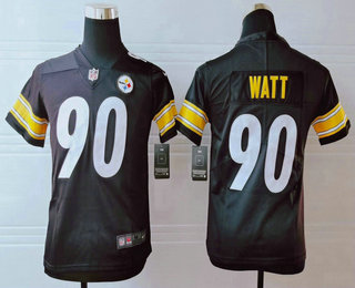 Youth Pittsburgh Steelers #90 T. J. Watt Black 2017 Vapor Untouchable Stitched NFL Nike Limited Jersey