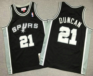 Youth San Antonio Spurs #21 Tim Duncan Black 1998-99 Hardwood Swingman Throwback Jersey