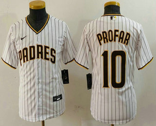 Youth San Diego Padres #10 Jurickson Profar White Cool Base Stitched Jersey