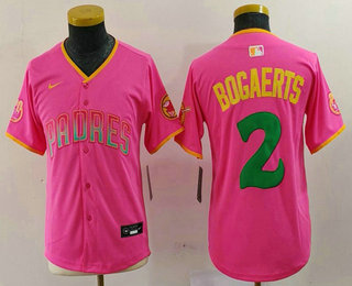 Youth San Diego Padres #2 Xander Bogaerts Pink Fashion Baseball Jersey