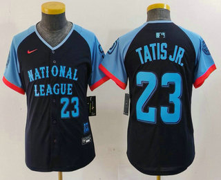 Youth San Diego Padres #23 Fernando Tatis Jr Number Navy 2024 All Star Limited Stitched Jersey