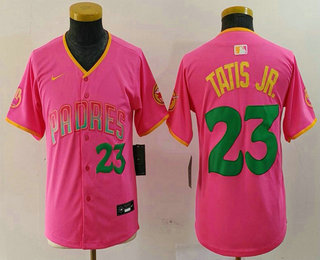 Youth San Diego Padres #23 Fernando Tatis Jr Pink Player Number Fashion Baseball Jersey