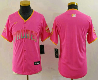 Youth San Diego Padres Blank Pink Fashion Baseball Jersey