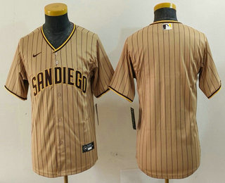 Youth San Diego Padres Blank Tan 2023 Cool Base Stitched Jersey